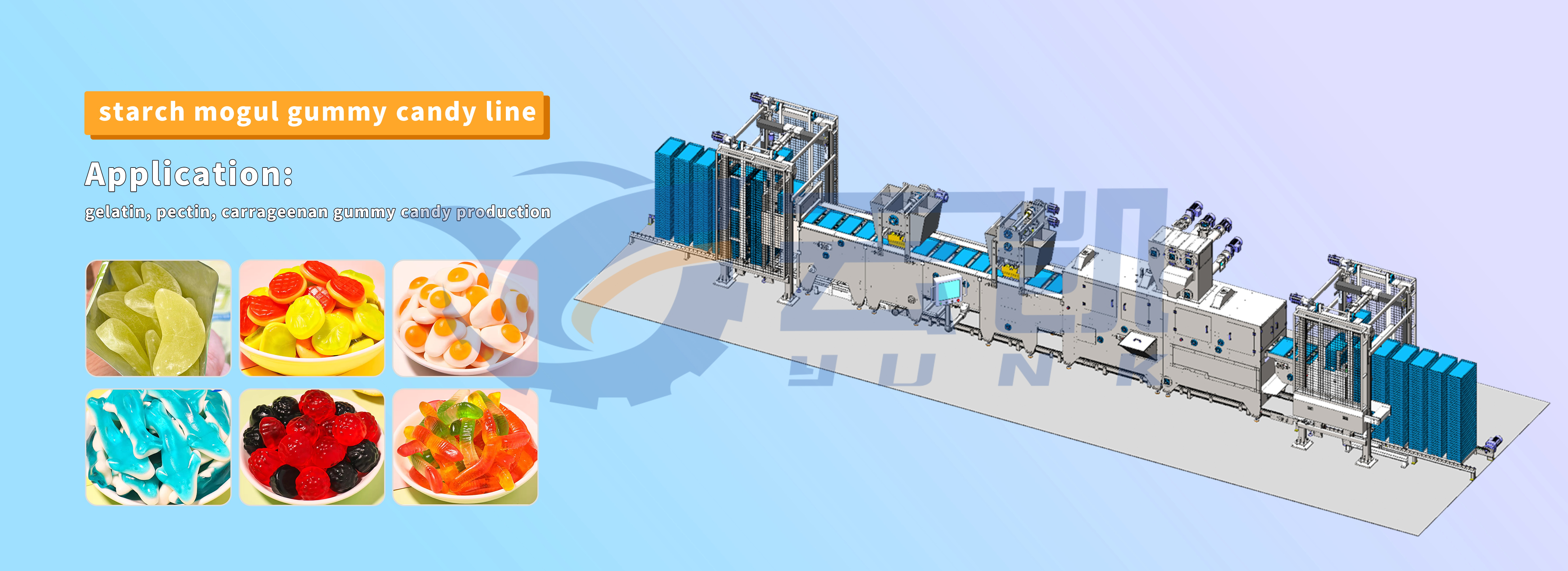 línea depositadora de gomitas de almidón